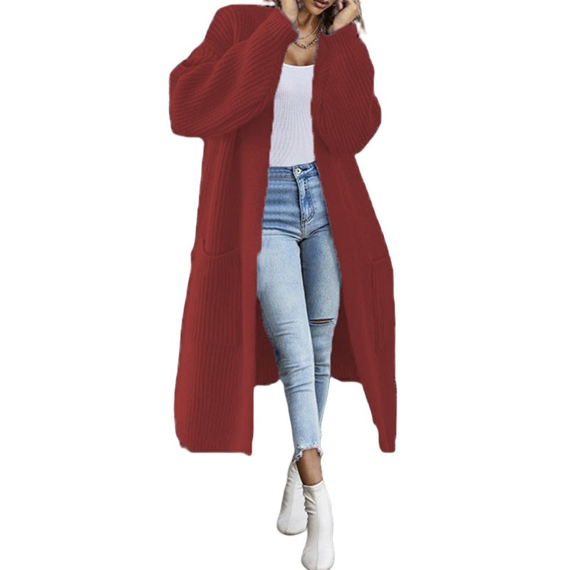 Damen Strickmantel mit tiefen Taschen und lässigem Schnitt Drune