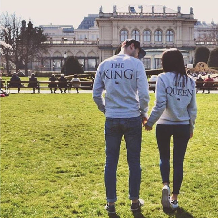 Damen Paar Sweatshirts mit humorvollem Schriftzug Drune