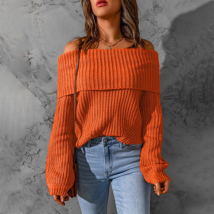 Damen Off-Shoulder Strickpullover Drune