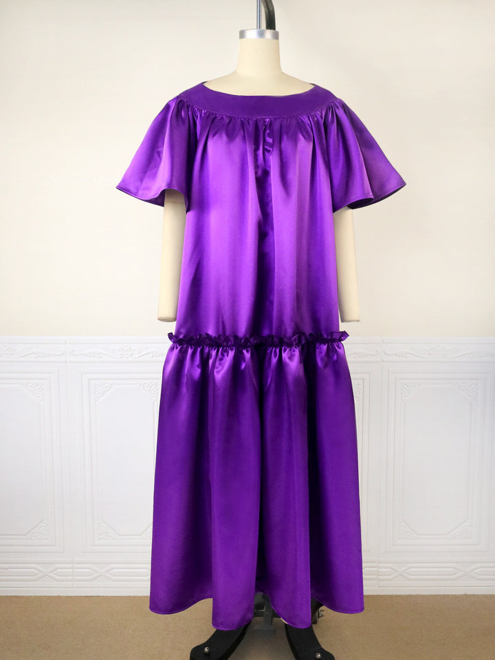 Damen Fließendes Maxikleid mit voluminösen Ärmeln Drune