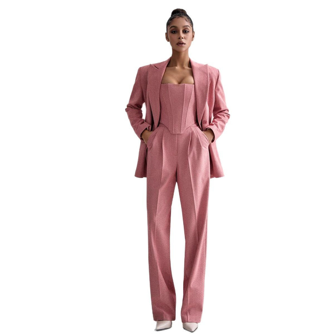 Damen Blazer mit Taillengürtel und schickem Revers Drune