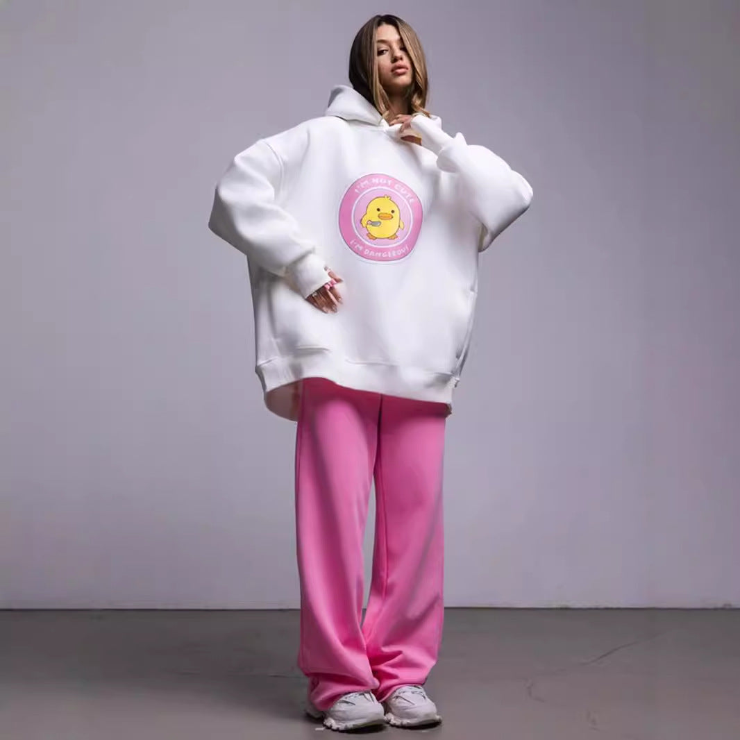 Damen Oversized Hoodie mit kreativem Grafikdesign Drune