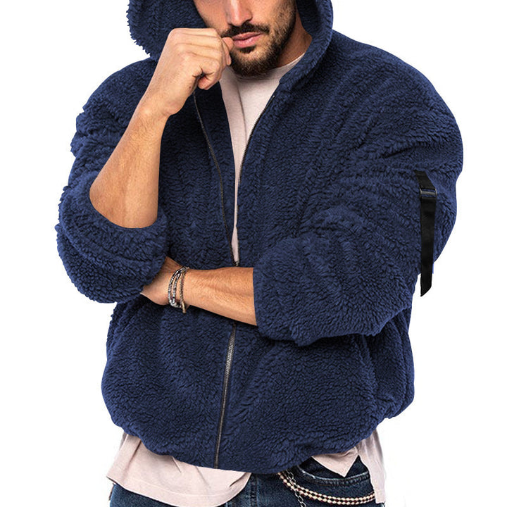 Herren Fleecejacke mit Kapuze und praktischen Reißverschlusstaschen Drune