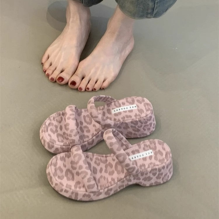 Damen modische Plateausandalen mit breiten Riemen und ergonomischer Sohle Drune