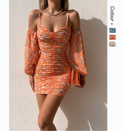 Damen Kurzarmkleid mit verspielten Rüschendetails und schulterfreiem Schnitt Drune