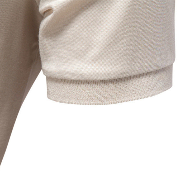 Herren nan feinstrickiges Kurzarm-Poloshirt mit offenem V-Kragen und elastischem Saum Drune
