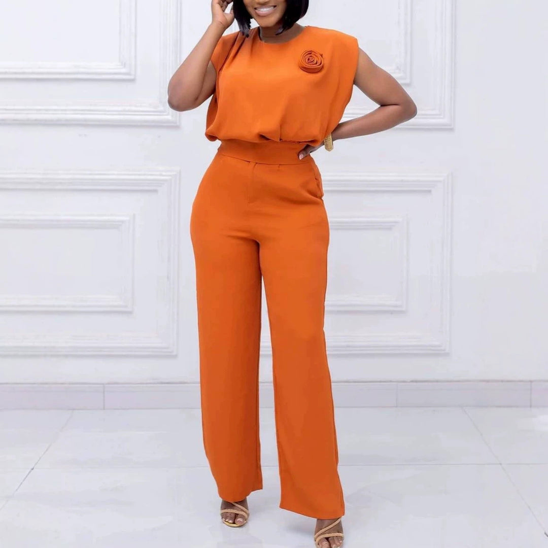 Damen eleganter All-in-One-Jumpsuit mit floralem Detail Drune
