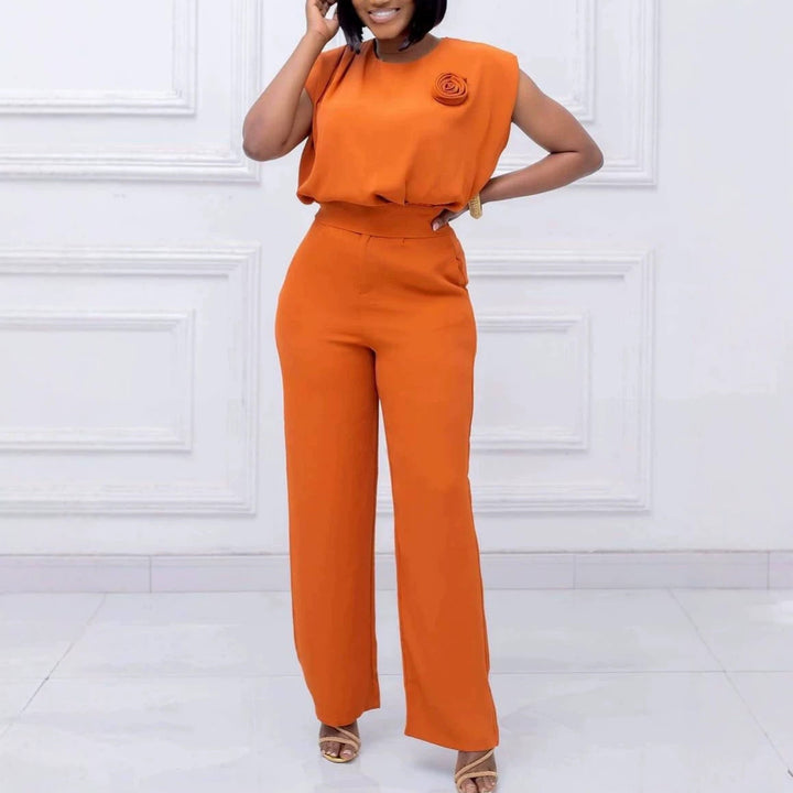 Damen eleganter All-in-One-Jumpsuit mit floralem Detail Drune