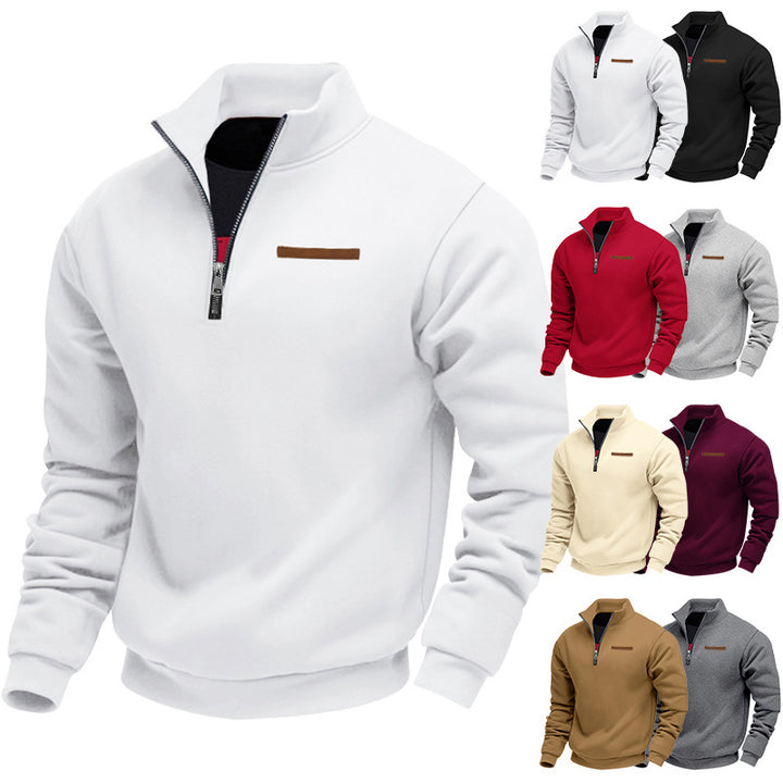 Herren modischer Kapuzenpullover mit halbem Reißverschluss und hochwertigen Details Drune