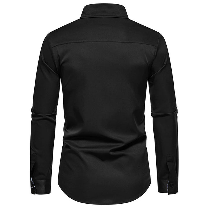 Herren Stilvolles Langarmhemd mit gestreiftem Detail Drune