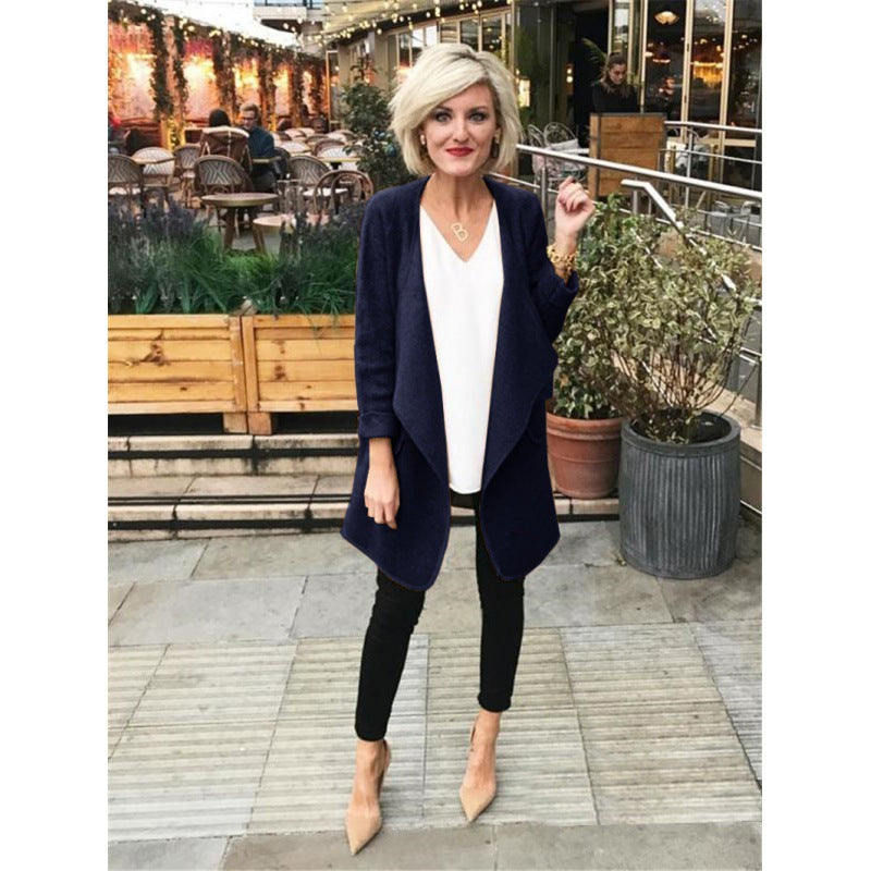 Damen Wickeljacke mit modischem Schnitt und kuscheligem Material Drune