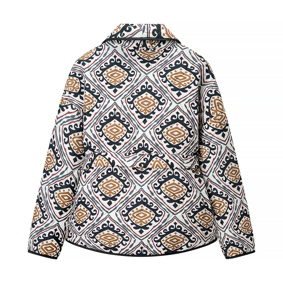 Damen modische blazerjacke mit taillierbarem Gürtel und einzigartigem Muster Drune