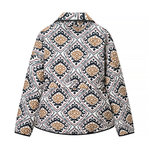 Damen modische blazerjacke mit taillierbarem Gürtel und einzigartigem Muster Drune
