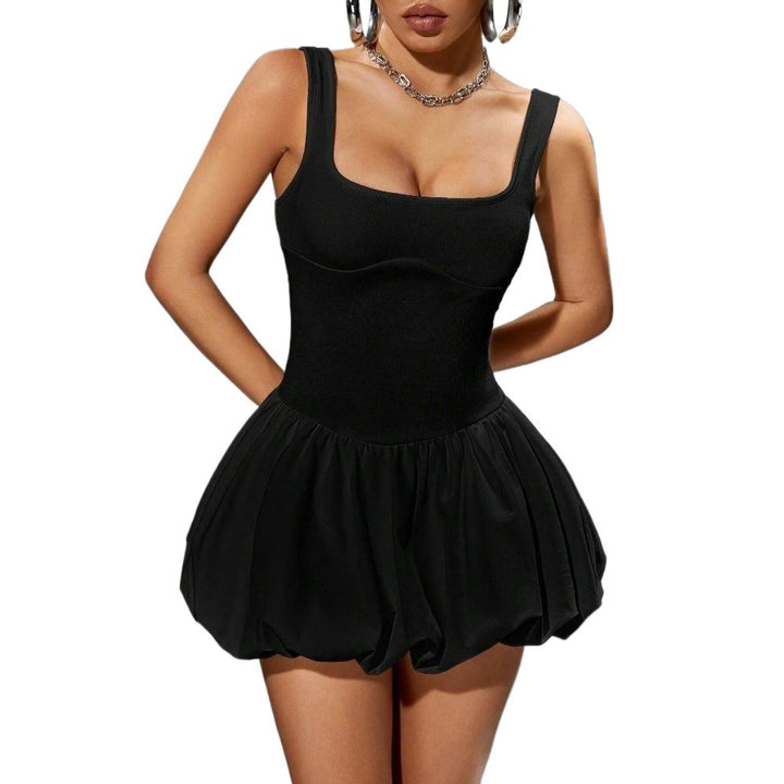 Damen Sportliches Minikleid mit Taschen und elastischem Rock Drune