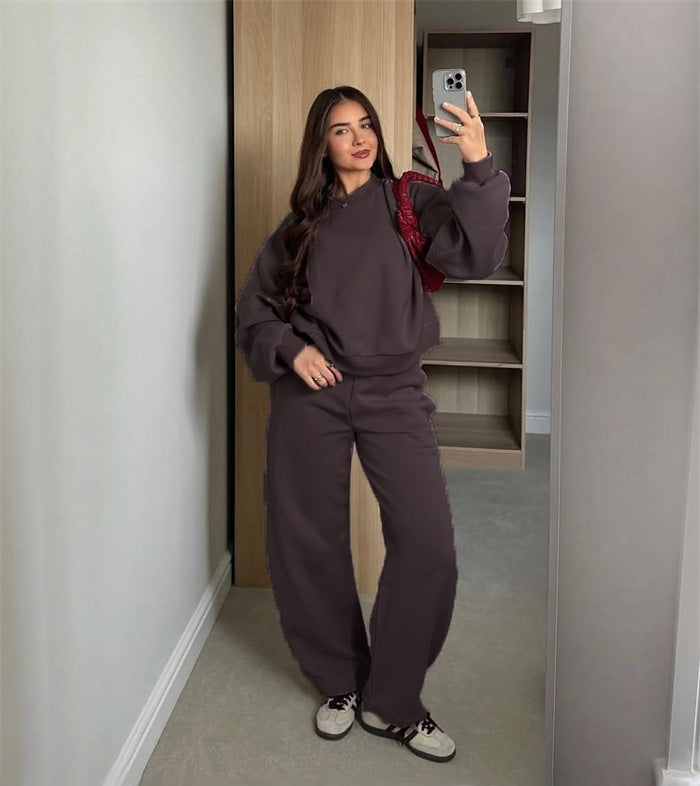 Damen lässiges Oversized Sweatshirt- und Jogginghose-Set Drune