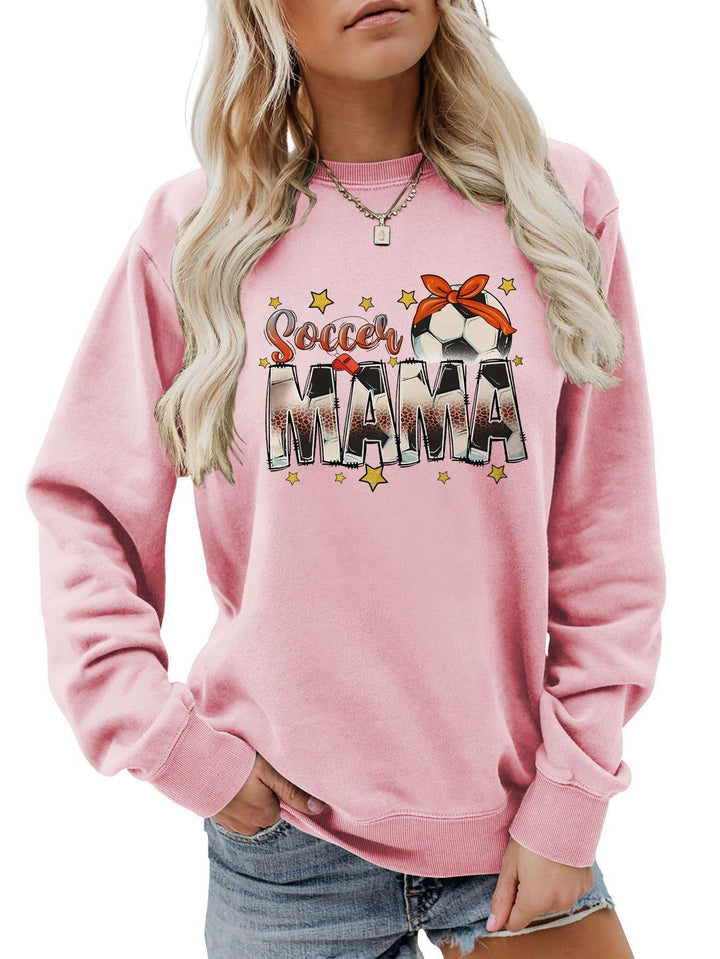 Damen Sweatshirt mit auffälligem "Soccer Mama" Aufdruck und bequemer Passform Drune