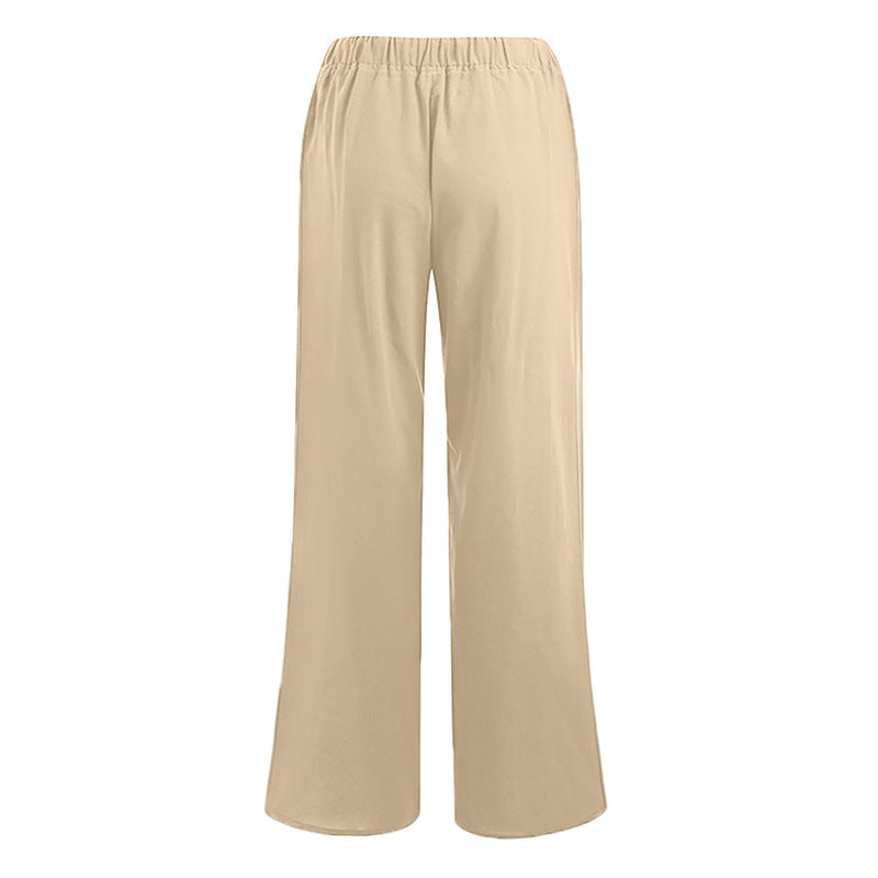 Damen Bequeme weite Leinenhose Drune