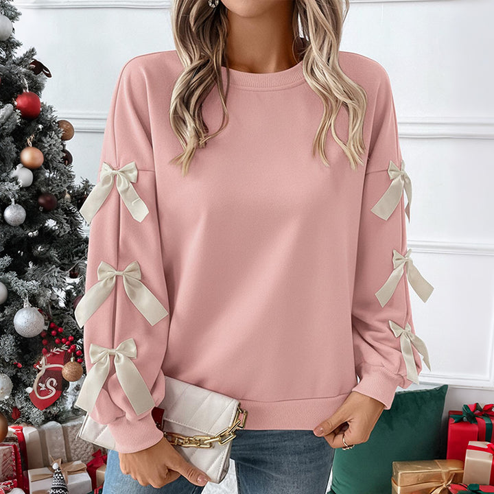 Damen Oversized Sweater mit verspielten Schleifendetails Drune
