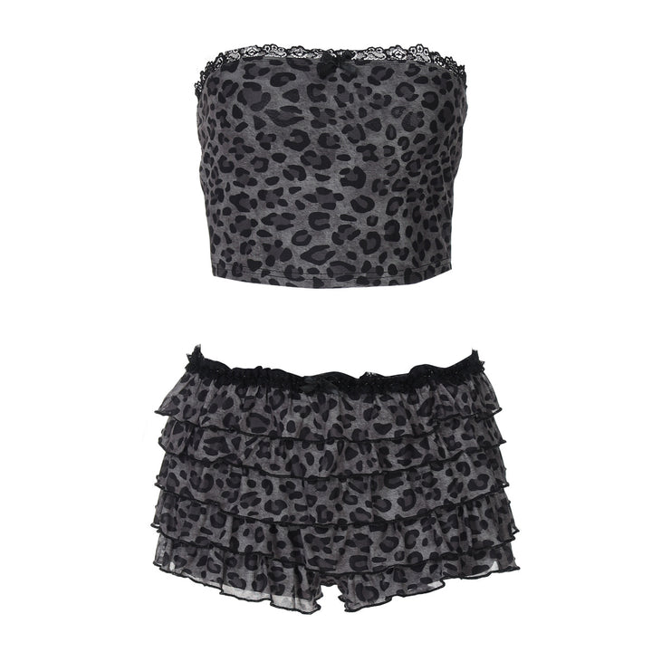 Damen Set aus luftiger Crop-Top und fransigen Shorts Drune