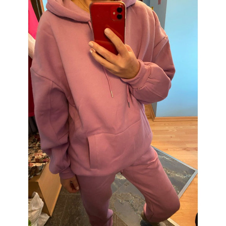 Damen Freizeit-Loungewear-Set mit gemütlichem Kapuzenpullover und bequemen Jogginghosen Drune