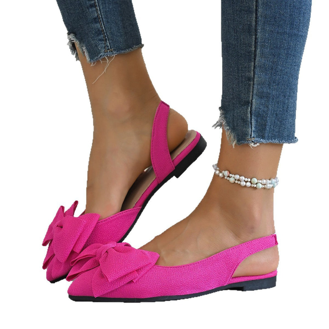 Damen Slingback-Pantoletten mit großem Schleifen-Design und komfortablem Fußbett Drune