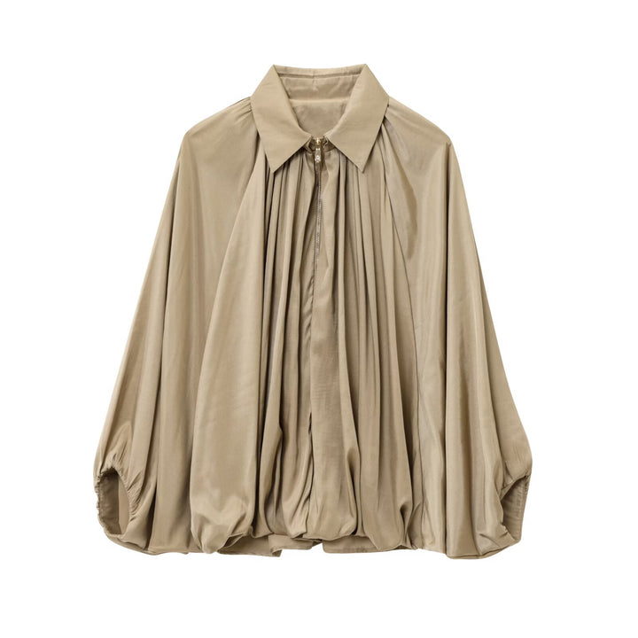 Damen schicke blusige Oberjacke mit Drapierung Drune