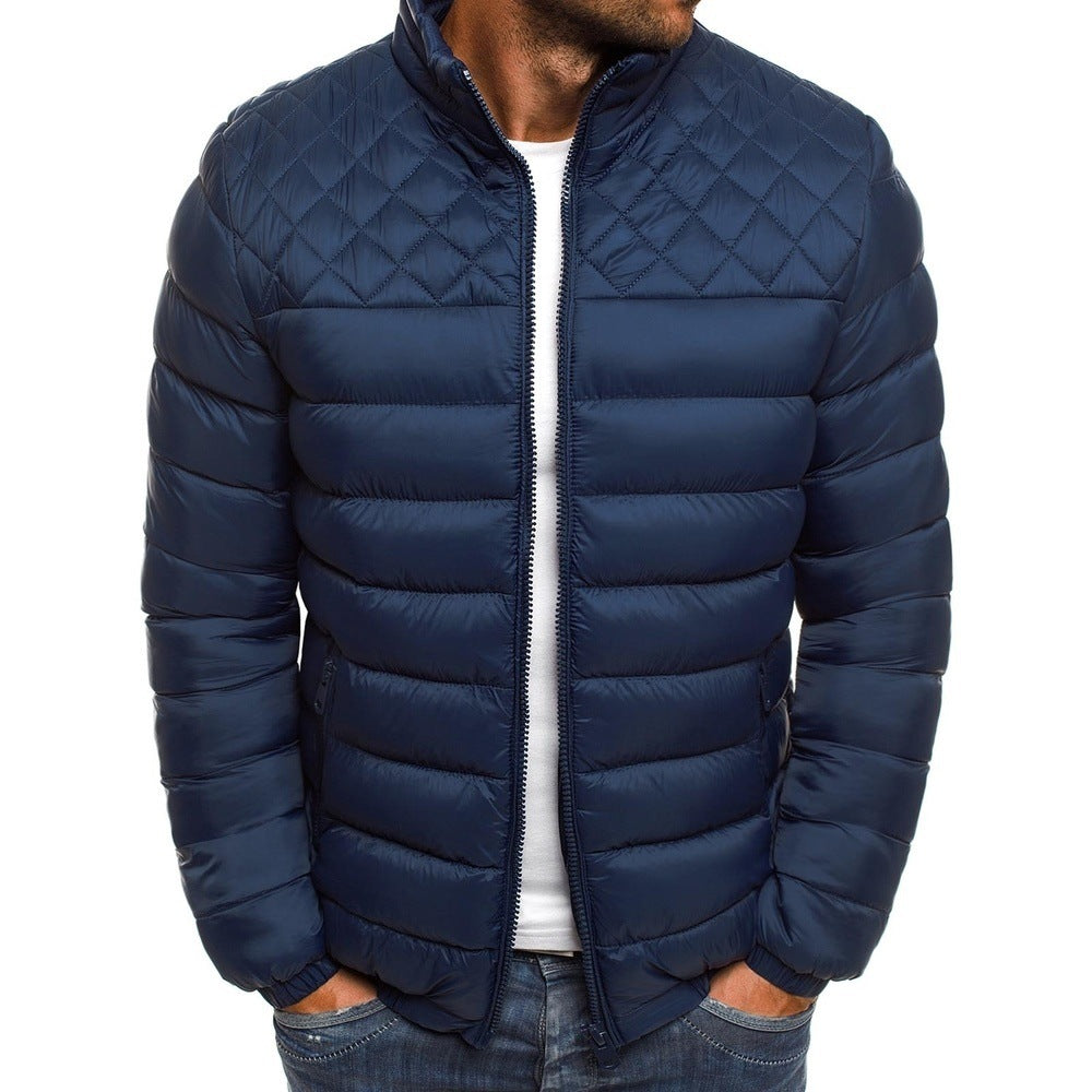 Drune | Herren Winter Steppjacke mit gestepptem Design und Stehkragen