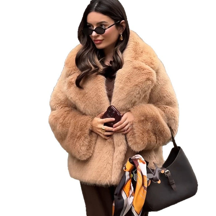 Damen Pelzmantel mit oversized Schnitt und weichem Innenfutter Drune