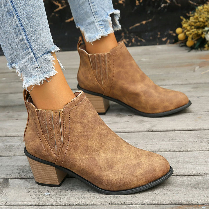 Drune | Vintage Stiefeletten Mit Klobigem Absatz