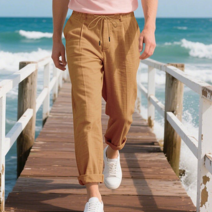 Herren Leichte Freizeithose mit elastischem Bund und seitlichem Kordelzug Drune