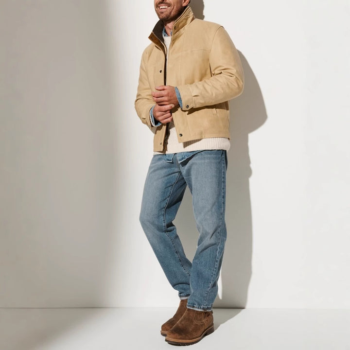 Herren Lederjacke im klassischen Stil mit wärmenden Innenfutter Drune