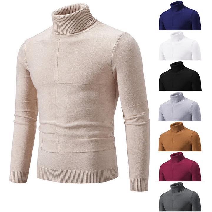 Herren eleganter Rollkragenpullover mit modernem Zopfmuster Drune