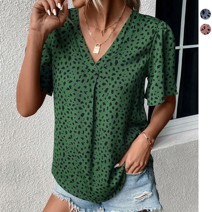 Damen Bluse mit lockerem Schnitt und voluminösen Ärmeln Drune