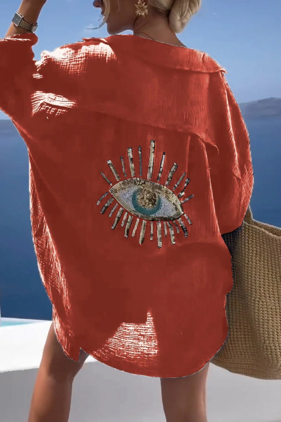 Drune | Reverskragen Baumwoll-Leinen-Shirt für Frühling/Sommer