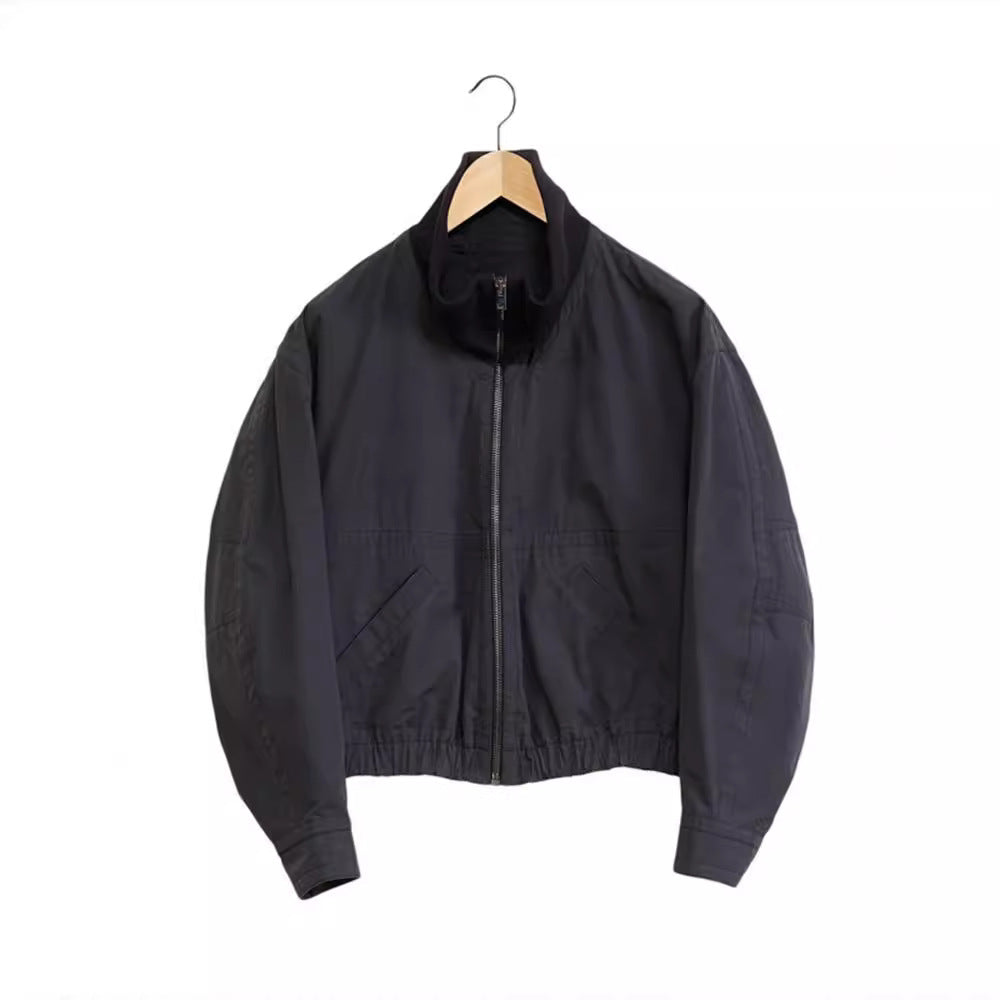 Damen lässige Kapuzenjacke mit hohen Kragen und Seitenreißverschluss Drune
