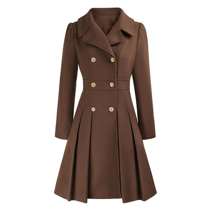 Damen Eleganter Trenchcoat mit tailliertem Schnitt und Plissee-Detail Drune