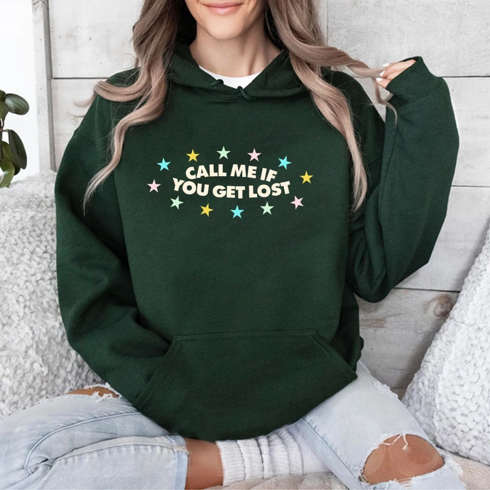 Damen Kapuzenpullover mit kreativem Aufdruck und lässiger Passform Drune