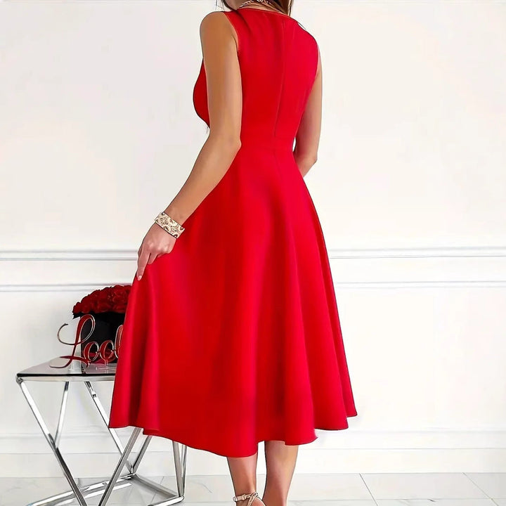 Drune | Einfarbiges Tankkleid Asymmetrischer Ausschnitt Kleid