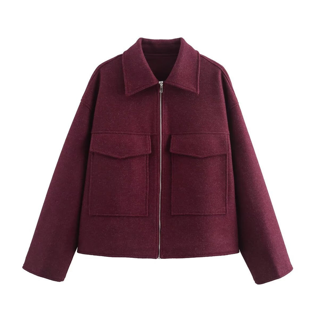 Damen lässige Übergangsjacke mit aufgesetzten Taschen Drune