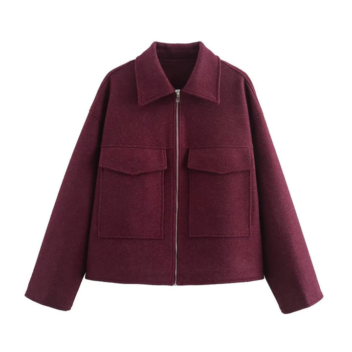 Damen lässige Übergangsjacke mit aufgesetzten Taschen Drune