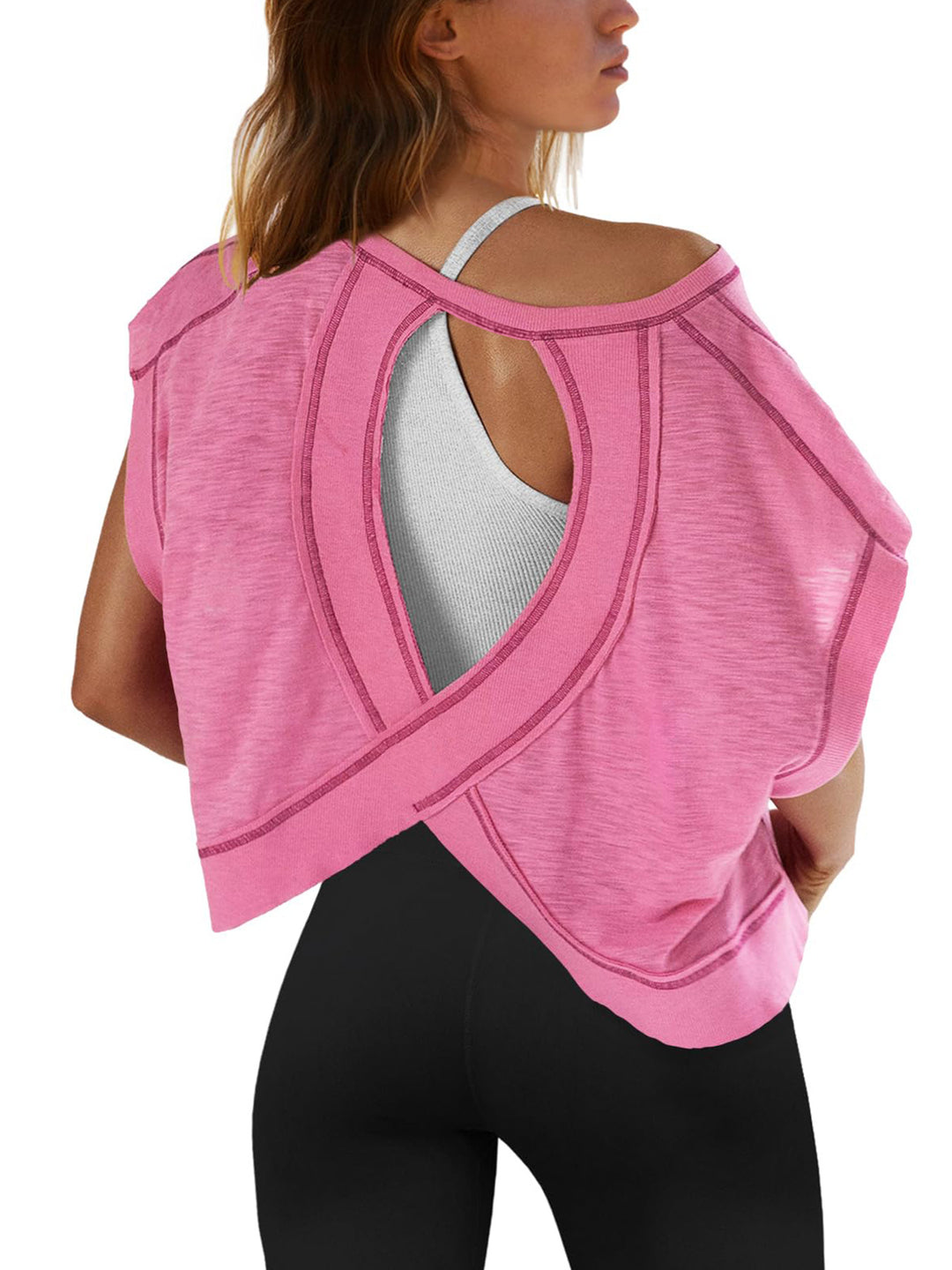 Damen modernes Cut-Out Oberteil Drune