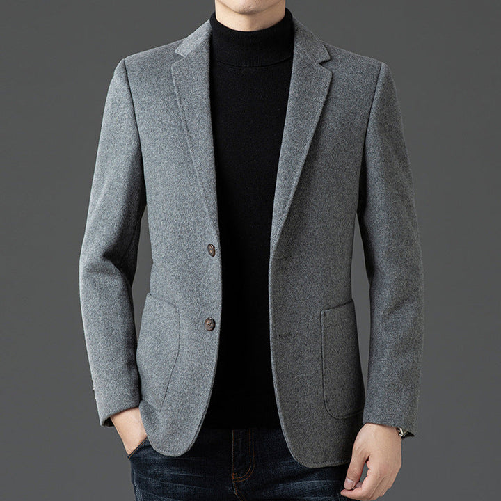 Drune | Wolle Slim Fit Reverskragen Zwei Knopf Business Lässig