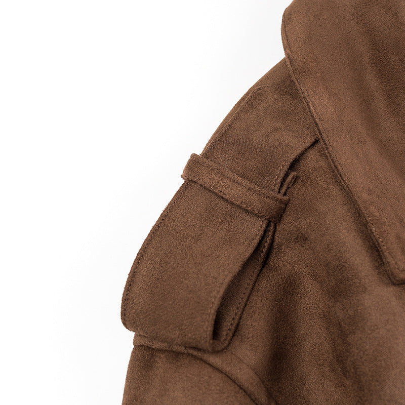 Damen modischer Trenchcoat mit taillierbarem Gürtel und schickem Oversize-Schnitt Drune