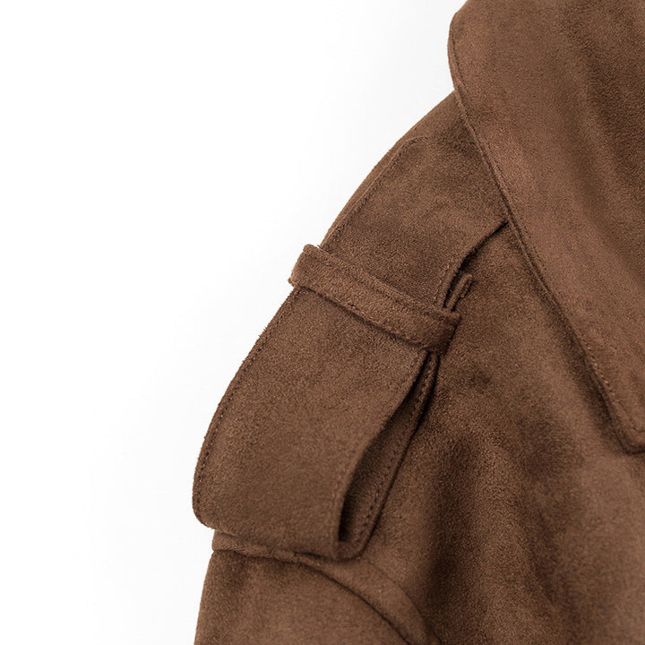 Damen modischer Trenchcoat mit taillierbarem Gürtel und schickem Oversize-Schnitt Drune