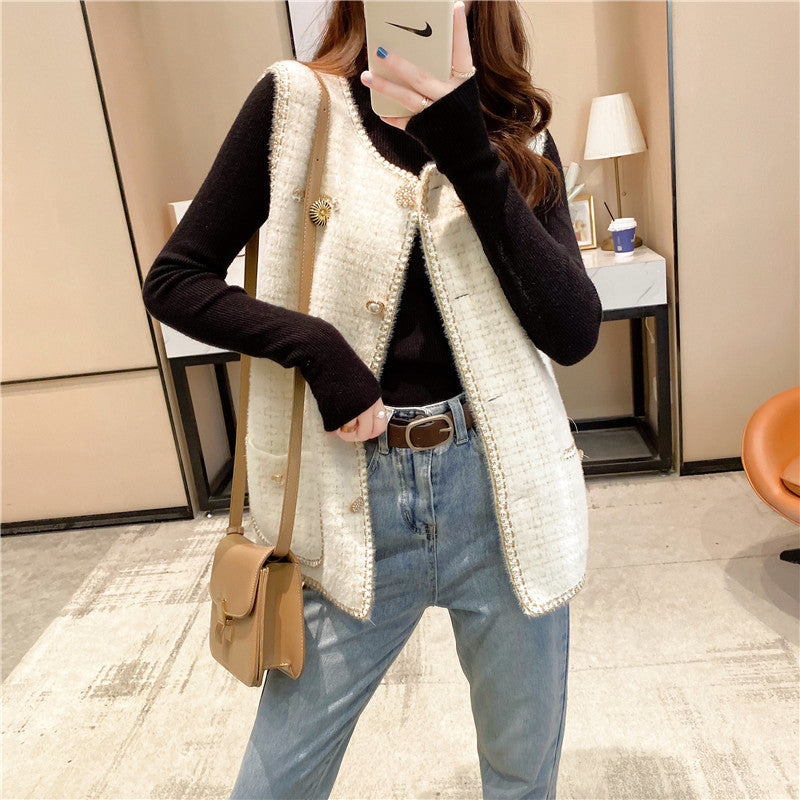 Damen eleganter Strickjacke mit dekorativen Knöpfen und stylischem Design Drune