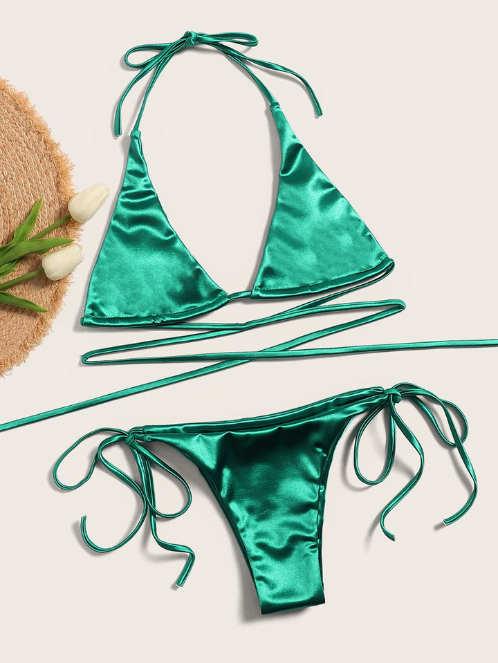 Damen Triangel-Bikini mit verführerischem Satin-Finish Drune