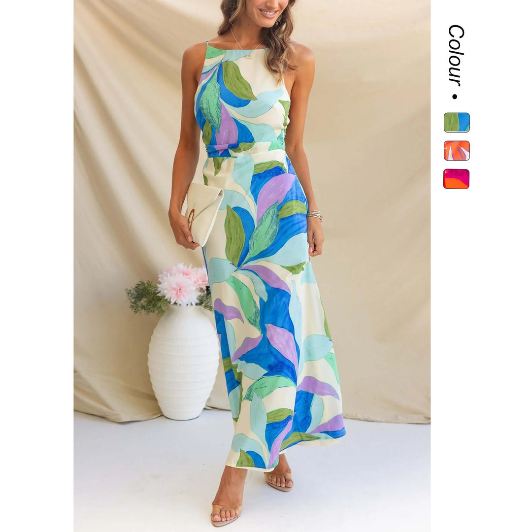 Damen Maxikleid mit modernem floralem Design und elegantem Schnitt Drune