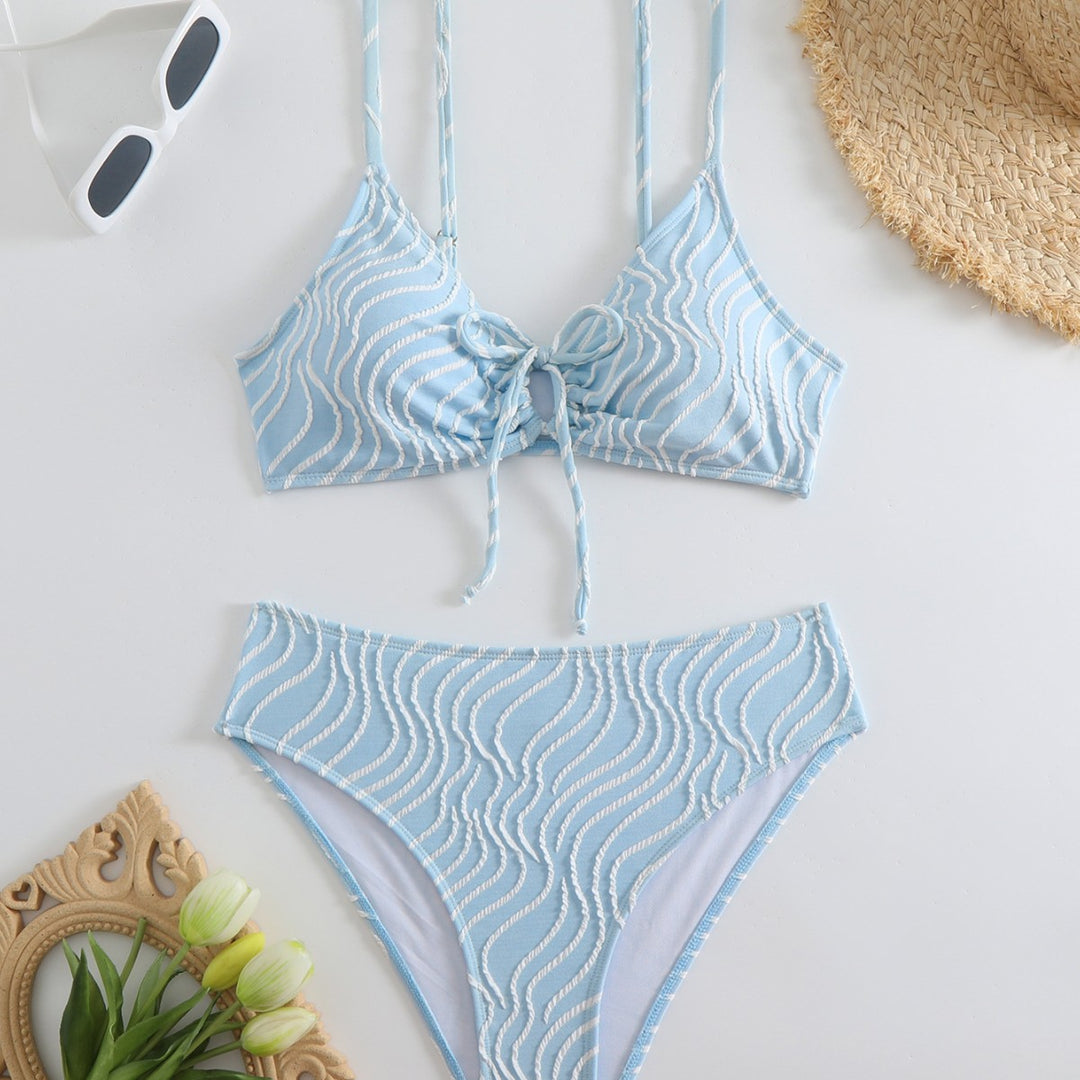 Damen Bikini-Set mit verspieltem Wickeldesign und elastischen Trägern Drune