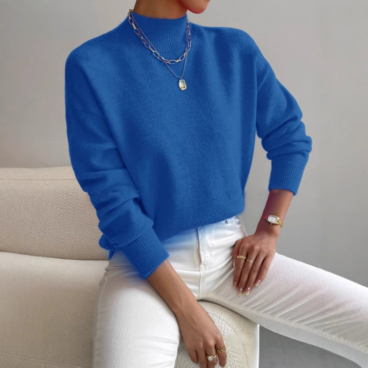 Damen Pullover mit hohem Kragen und weichem Material Drune