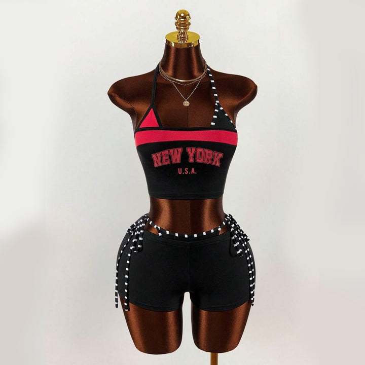 Damen Sportliches Oberteil mit Shorts Drune